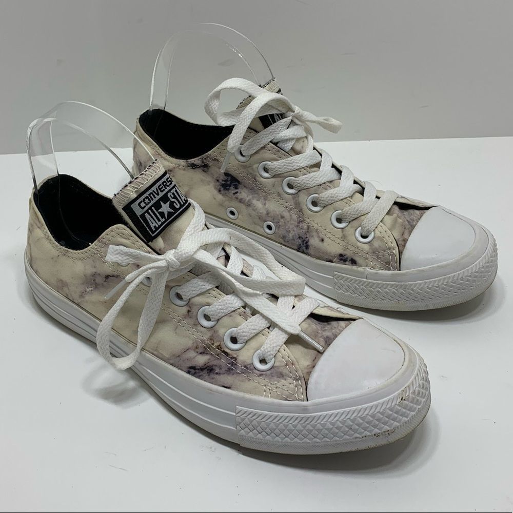 Converse Marble Print White Black Oxford Sneaker Women SIZE US 7